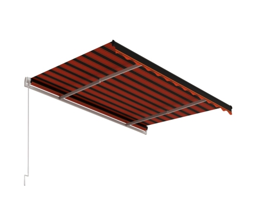 Toldo retráctil automático naranja y marrón 350x250 cm