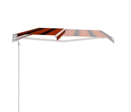 Toldo retráctil automático naranja y marrón 350x250 cm