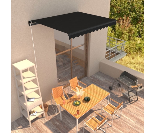 Toldo retráctil manual gris antracita 350x250 cm