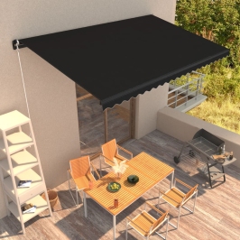 Toldo retráctil manual gris antracita 450x300 cm