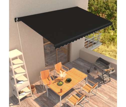 Toldo retráctil manual gris antracita 450x300 cm