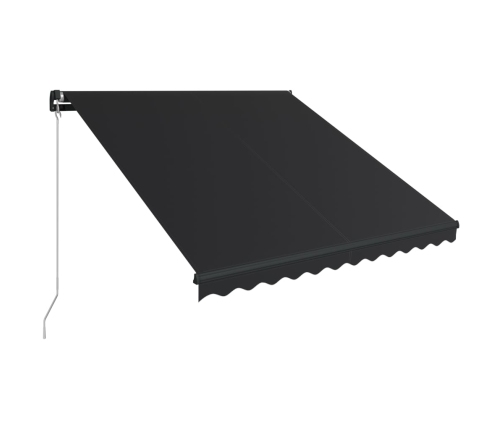 Toldo retráctil manual con LED gris antracita 300x250 cm