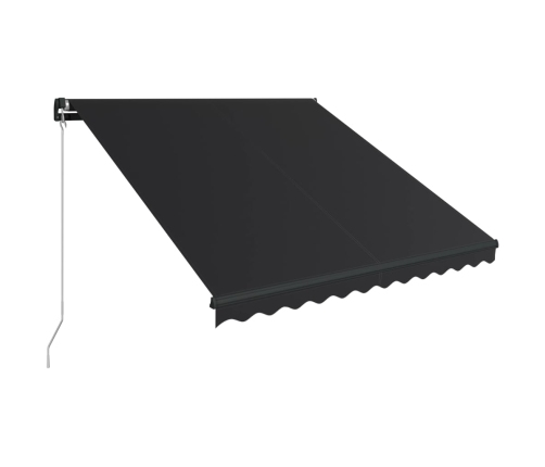 Toldo retráctil manual con LED gris antracita 350x250 cm