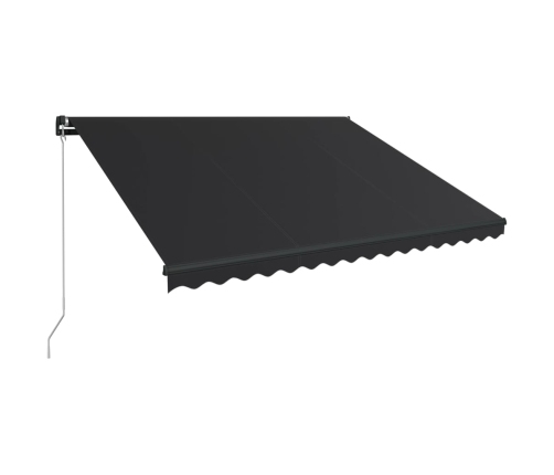 Toldo retráctil manual con LED gris antracita 450x300 cm