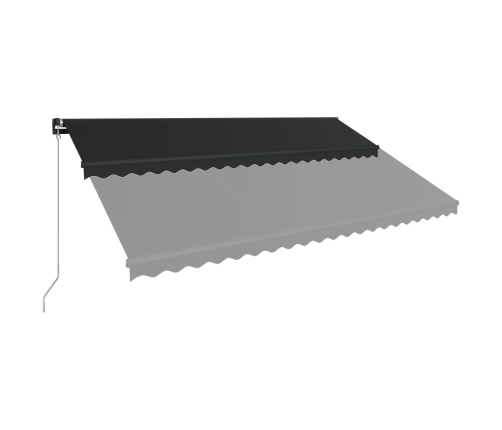 Toldo retráctil manual con LED gris antracita 500x300 cm