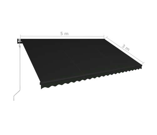 Toldo retráctil automático gris antracita 500x300 cm