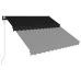 Toldo retráctil LED y sensor de viento gris antracita 300x250cm