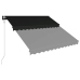 Toldo retráctil LED y sensor de viento gris antracita 350x250cm