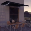 Toldo retráctil LED y sensor de viento gris antracita 600x300cm