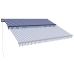 Toldo manual retráctil con LED azul y blanco 450x300 cm