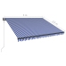 Toldo con LED y sensor de viento azul y blanco 300x250 cm