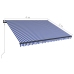 Toldo con LED y sensor de viento azul y blanco 400x300 cm