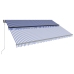 Toldo con LED y sensor de viento azul y blanco 500x300 cm