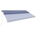 Toldo con LED y sensor de viento azul y blanco 600x300 cm