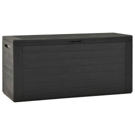 Caja de almacenamiento de jardín gris antracita 116x44x55 cm