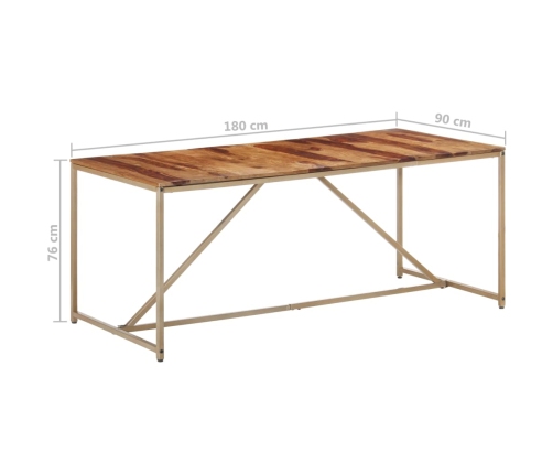 Mesa de comedor madera maciza 180x90x76 cm