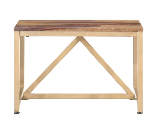 Mesa auxiliar de madera maciza de sheesham 60x60x40 cm