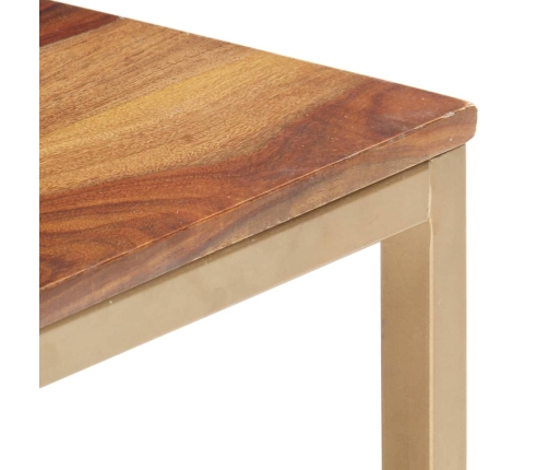 Mesa auxiliar de madera maciza de sheesham 60x60x40 cm