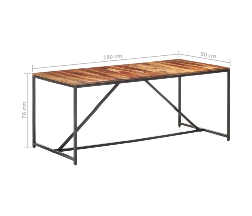 Mesa de comedor madera maciza 180x90x76 cm