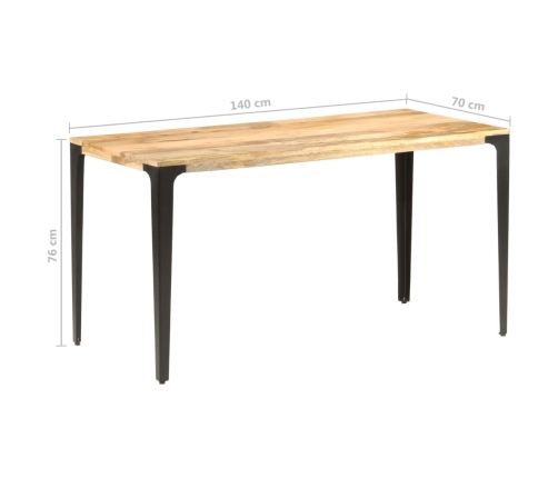 Mesa de comedor de madera maciza de mango 140x70x76 cm