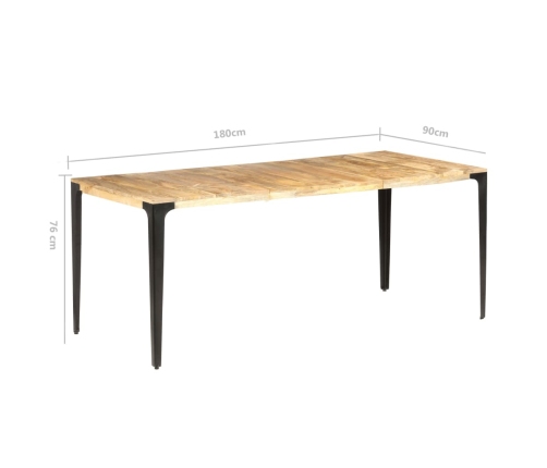 Mesa de comedor de madera maciza de mango 180x90x76 cm