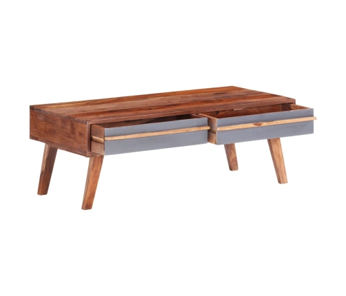 Mesa de centro de madera maciza gris 110x50x40 cm