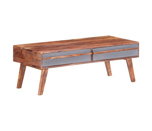 Mesa de centro de madera maciza gris 110x50x40 cm