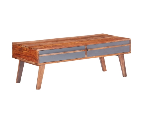 Mesa de centro de madera maciza gris 110x50x40 cm