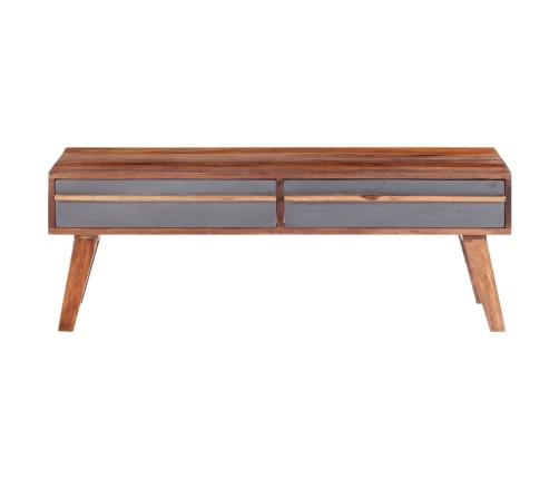 Mesa de centro de madera maciza gris 110x50x40 cm