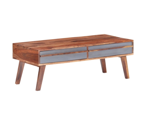 Mesa de centro de madera maciza gris 110x50x40 cm