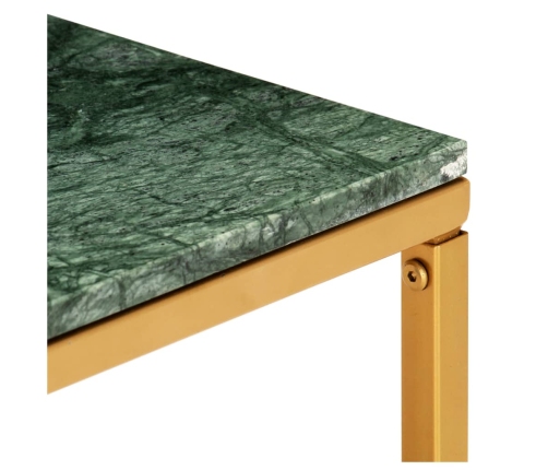 vidaXL Mesa de centro piedra real textura de mármol verde 60x60x35 cm