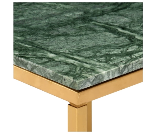 vidaXL Mesa de centro piedra real textura de mármol verde 60x60x35 cm