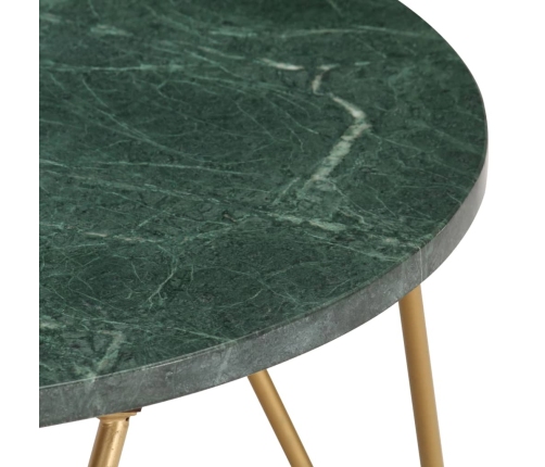 Mesa de centro piedra real textura de mármol verde 65x65x42 cm