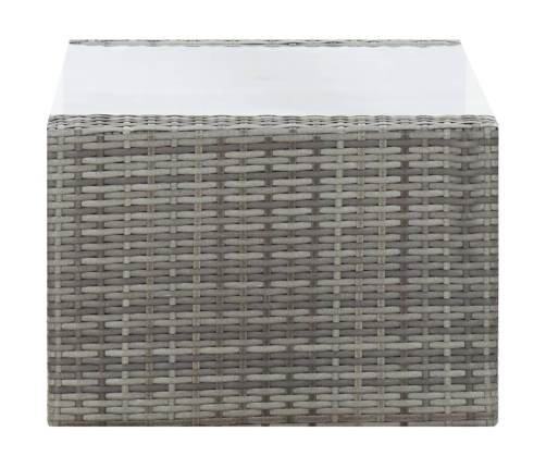 Set de muebles de jardín 4 pzas y cojines ratán sintético gris