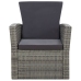 Set de muebles de jardín 4 pzas y cojines ratán sintético gris