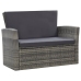 Set de muebles de jardín 4 pzas y cojines ratán sintético gris