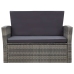 Set de muebles de jardín 4 pzas y cojines ratán sintético gris