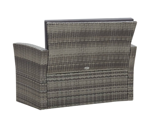 Set de muebles de jardín 4 pzas y cojines ratán sintético gris