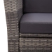 Set de muebles de jardín 4 pzas y cojines ratán sintético gris