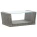 Set de muebles de jardín 4 pzas y cojines ratán sintético gris