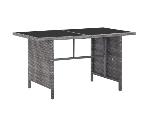 Set de comedor de jardín 5 pzas y cojines ratán sintético gris