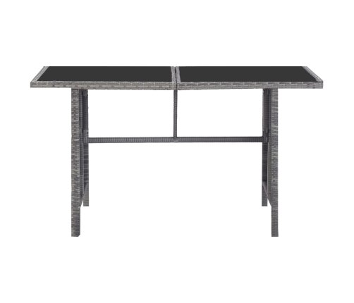 Set de comedor de jardín 5 pzas y cojines ratán sintético gris
