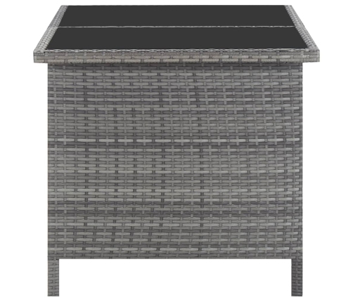 Set de comedor de jardín 5 pzas y cojines ratán sintético gris