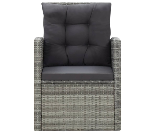 Set de comedor de jardín 5 pzas y cojines ratán sintético gris