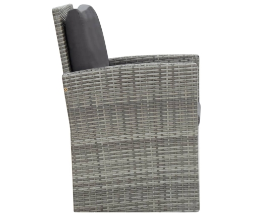 Set de comedor de jardín 5 pzas y cojines ratán sintético gris