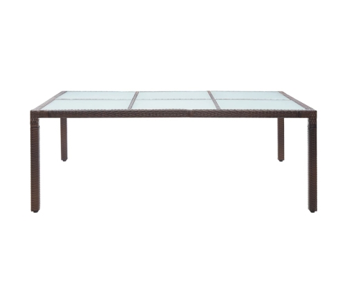 Mesa de comedor de jardín marrón 200x150x74 cm ratán sintético