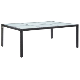 Mesa de comedor de jardín negro 200x150x74 cm ratán sintético