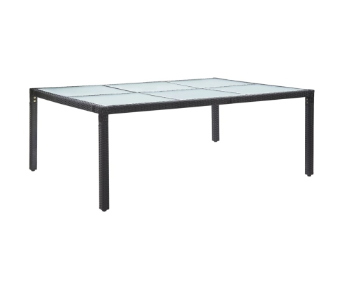 vidaXL Mesa de comedor de jardín negro 200x150x74 cm ratán sintético