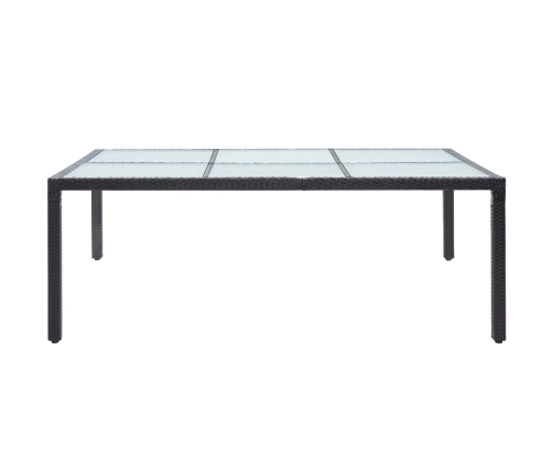 vidaXL Mesa de comedor de jardín negro 200x150x74 cm ratán sintético