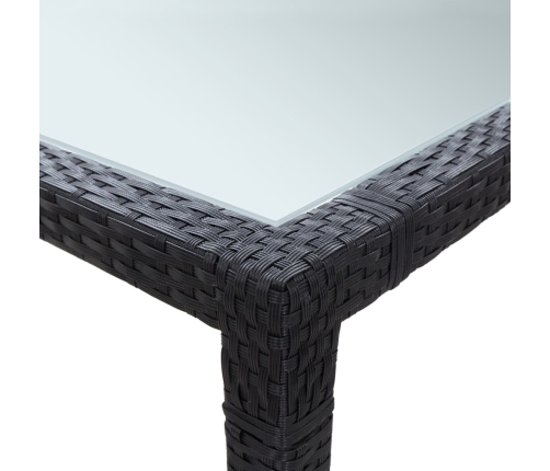 vidaXL Mesa de comedor de jardín negro 200x150x74 cm ratán sintético